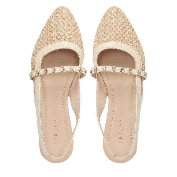 Bej Hasır - Deri Kadın Sandalet - K25Y1SN68075-A25 - 5