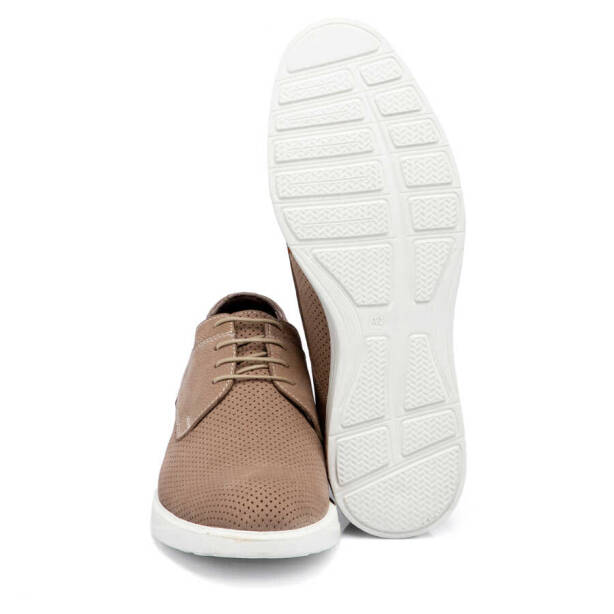 Bej Nubuk Deri Erkek Casual Ayakkabı - E24I1AY56591-B23 - 4