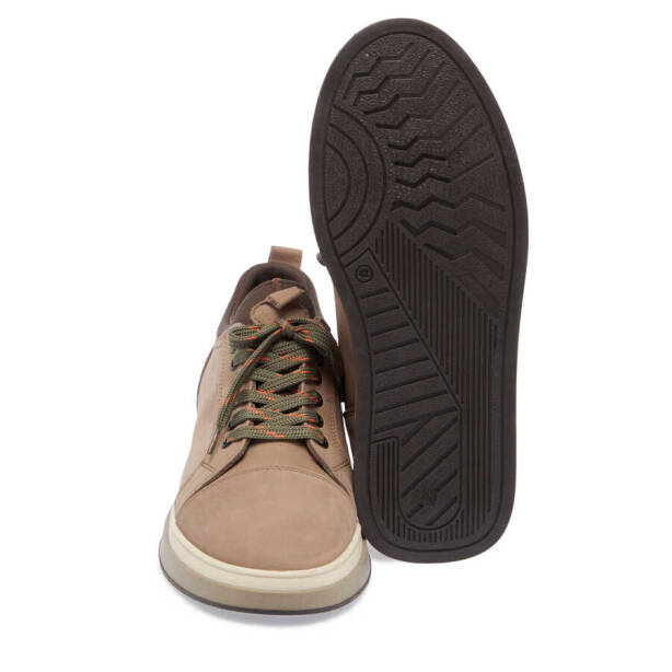 Bej Nubuk Deri Erkek Sneaker - E23S1AY56386-B23 - 4