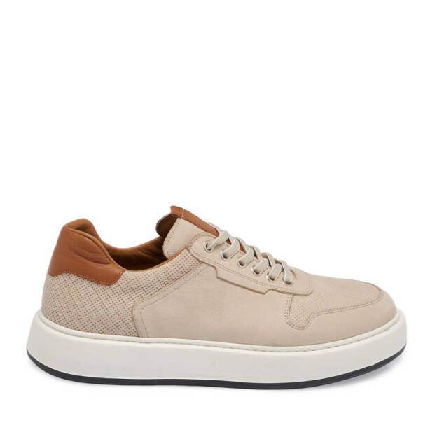 Bej Nubuk Deri Erkek Sneaker - E24I1AY56807-B23 - 3