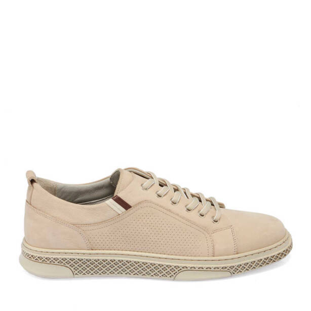 Bej Nubuk Deri Erkek Sneaker - E24I1AY56865-B23 - 3