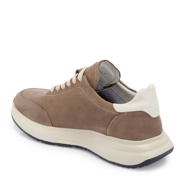 Bej Hakiki Nubuk Deri Erkek Sneaker - E25I1AY57196-U6T - 3