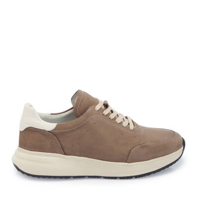 Bej Nubuk Deri Erkek Sneaker - E25I1AY57196-U6T - 3
