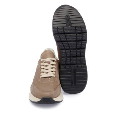 Bej Nubuk Deri Erkek Sneaker - E25I1AY57196-U6T - 4