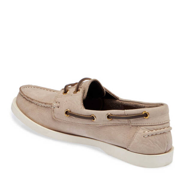 Bej Hakiki Nubuk Deri Kadın Loafer - K24I1AY67386-B23 - 3