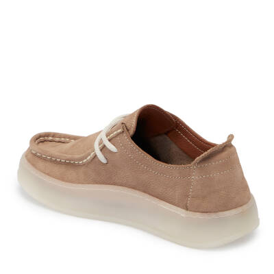 Bej Nubuk Deri Kadın Loafer - K24I1AY67501-H9V - 2