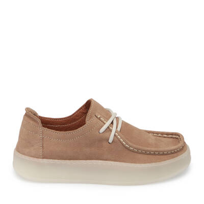 Bej Nubuk Deri Kadın Loafer - K24I1AY67501-H9V - 3