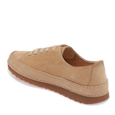 Bej Nubuk Deri Kadın Sneaker - K24I1AY67268-B23 - 2