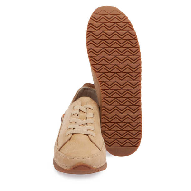 Bej Hakiki Nubuk Deri Kadın Sneaker - K24I1AY67268-B23 - 4