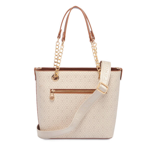 Bej Print Kadın Omuz Çantası - S1WPR0000801-S7G - 3