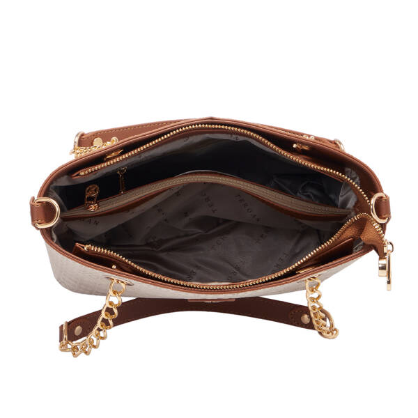 Bej Print Kadın Omuz Çantası - S1WPR0000801-S7G - 4