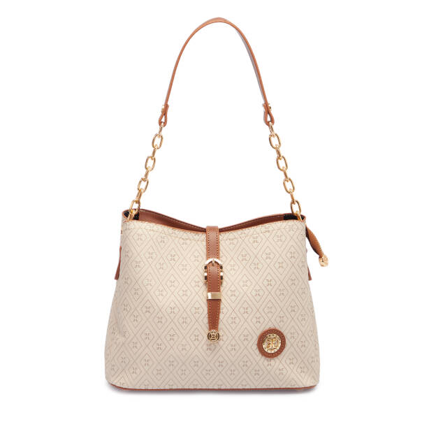 Bej Print Kadın Omuz Çantası - S1WPR0000802-S7G 