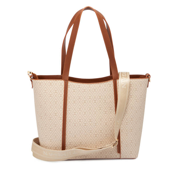 Bej Print Kadın Omuz Çantası - S1WPR0000804-S7G - 3