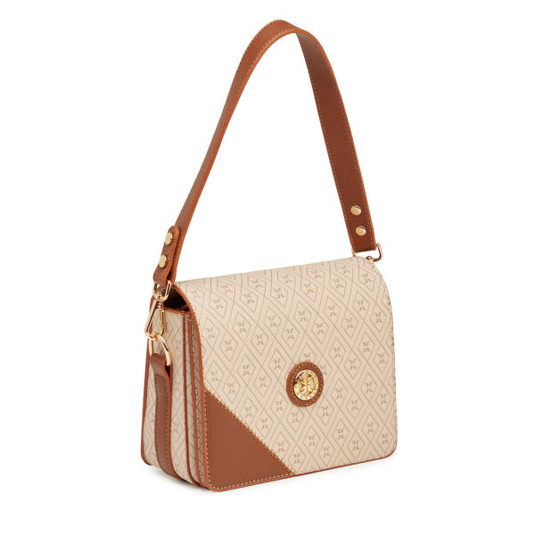 Bej Print Kadın Omuz Çantası - S1WPR0000807-S7G - 2