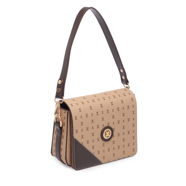 Bej Print Kadın Omuz Çantası - S1WPR0000807-T2E - 2