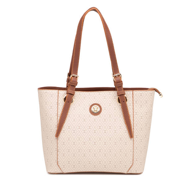 Bej Print Kadın Omuz Çantası - S1WPR0000809-E52 - Tergan