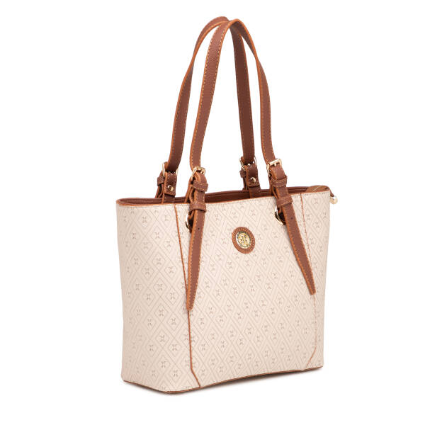 Bej Print Kadın Omuz Çantası - S1WPR0000809-E52 - 2