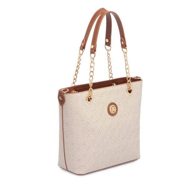 Bej Print Kadın Omuz Çantası - S25Y1PR09166-E52 - 2