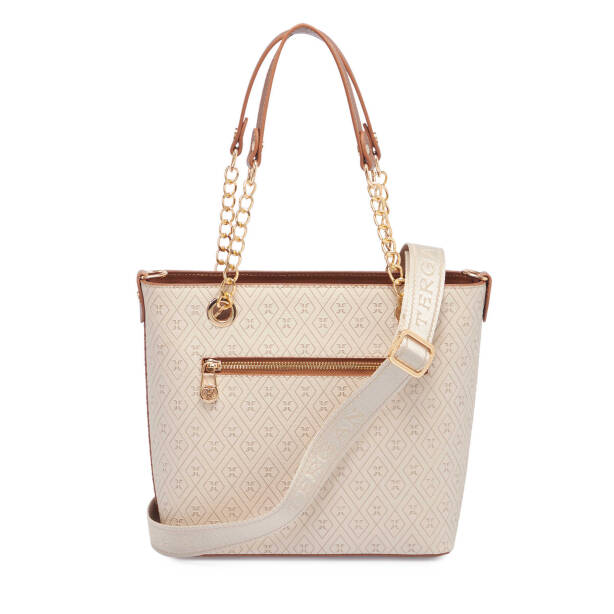 Bej Print Kadın Omuz Çantası - S25Y1PR09166-E52 - 3