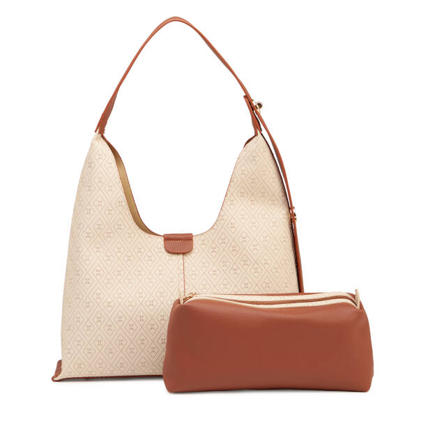 Bej Print Kadın Omuz Çantası - S26Y1PR09191-E52 - 3