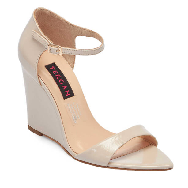 Bej Rugan Deri Kadın Dolgu Topuklu Ayakkabı - K24Y1AY67252-A54 - 1