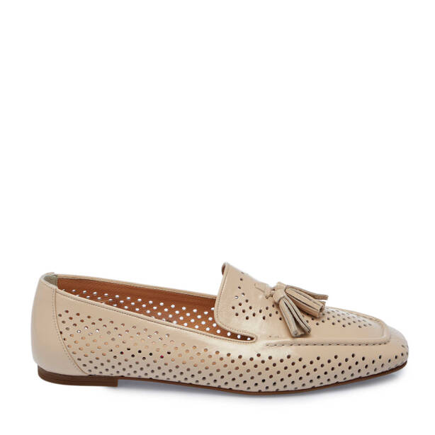 Bej Rugan Deri Kadın Loafer - K25I1AY67912-A54 - 3
