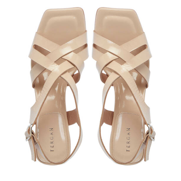 Bej Hakiki Rugan Deri Kadın Topuklu Ayakkabı - K25Y1AY68087-A54 - 5