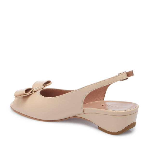 Bej Hakiki Rugan Deri Kadın Topuklu Ayakkabı - K25Y1AY68088-A54 - 3