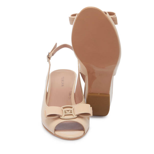 Bej Hakiki Rugan Deri Kadın Topuklu Ayakkabı - K25Y1AY68088-A54 - 4