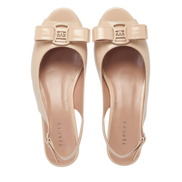 Bej Hakiki Rugan Deri Kadın Topuklu Ayakkabı - K25Y1AY68088-A54 - 5