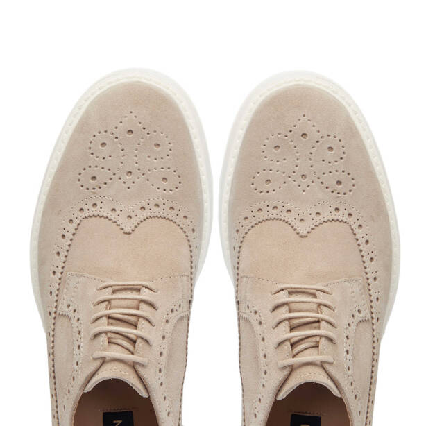 Bej Süet Deri Erkek Casual Ayakkabı - E25I1AY57238-B79 - 5