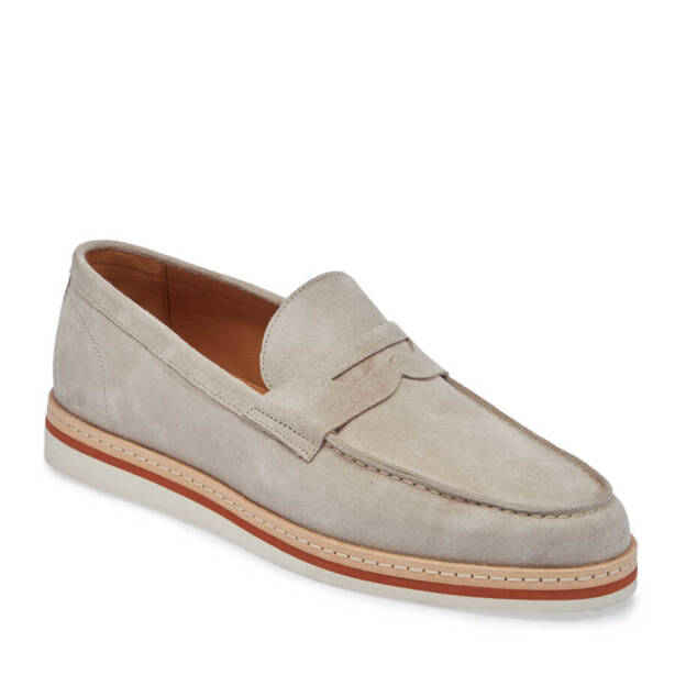 Bej Süet Deri Erkek Loafer - E24I1AY56643-B79 - 1