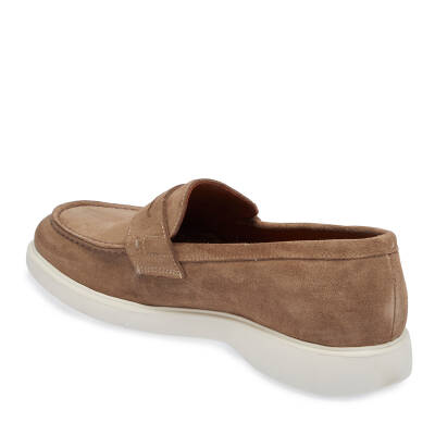  Bej Süet Deri Erkek Loafer - E24I1AY56785-B79 - 2