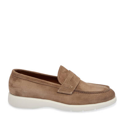 Bej Süet Deri Erkek Loafer - E24I1AY56785-B79 - 3