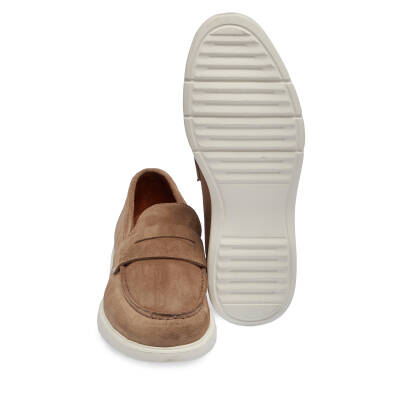  Bej Süet Deri Erkek Loafer - E24I1AY56785-B79 - 4