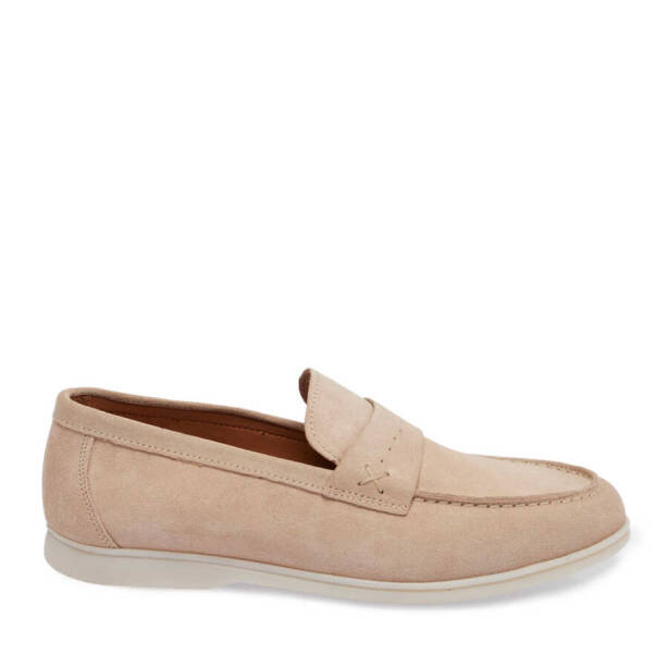 Bej Süet Deri Erkek Loafer - E24I1AY56788-B79 - 3