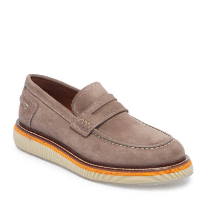 Bej Süet Deri Erkek Loafer - E25I1AY57192-T86 - 1