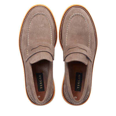 Bej Süet Deri Erkek Loafer - E25I1AY57192-T86 - 5