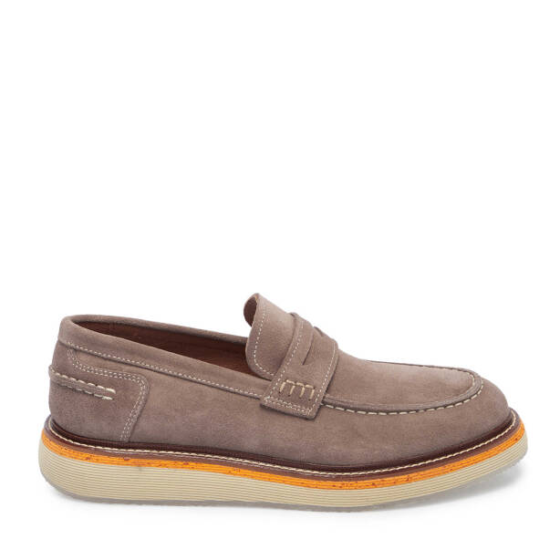 Bej Süet Deri Erkek Loafer - E25I1AY57192-T86 - 3