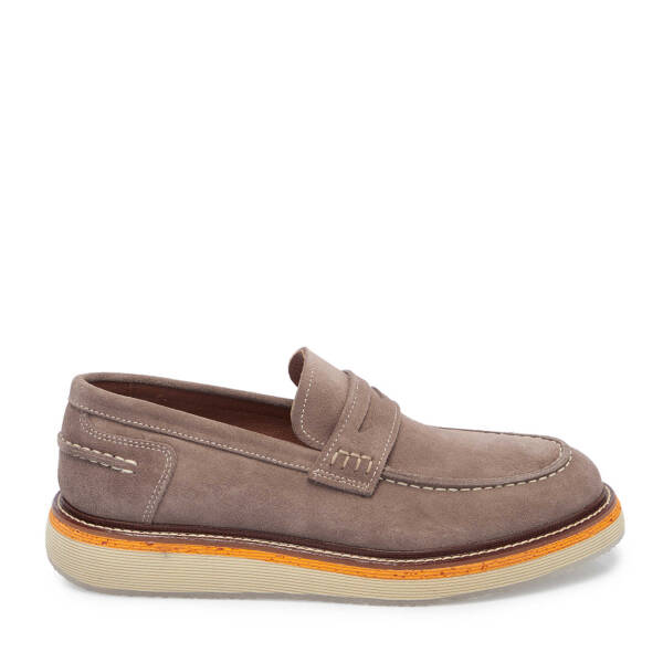 Bej Süet Deri Erkek Loafer - E25I1AY57192-T86 - 3