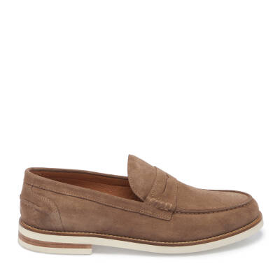 Bej Süet Deri Erkek Loafer - E25I1AY57208-T86 - 3