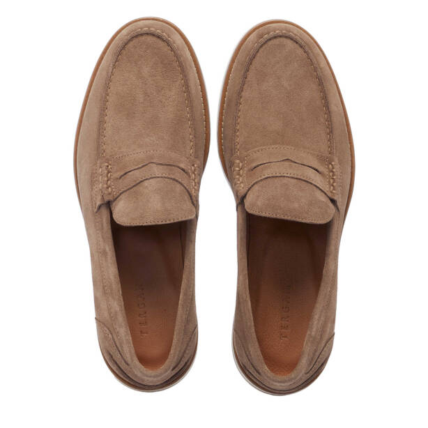 Bej Hakiki Süet Deri Erkek Loafer - E25I1AY57208-T86 - 5