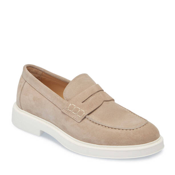 Bej Hakiki Süet Deri Erkek Loafer - E25I1AY57239-B79 - 2