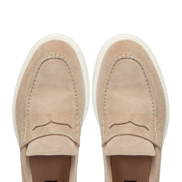 Bej Hakiki Süet Deri Erkek Loafer - E25I1AY57239-B79 - 5