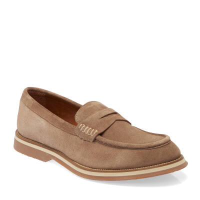 Bej Süet Deri Erkek Loafer - E25I1AY57308-B79 - 1