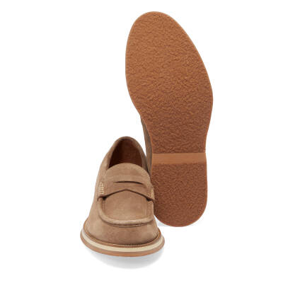 Bej Süet Deri Erkek Loafer - E25I1AY57308-B79 - 4