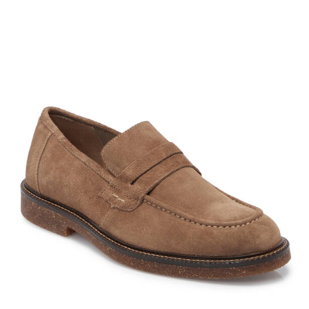 Bej Süet Deri Erkek Loafer - E25S1AY57435-U8Q 