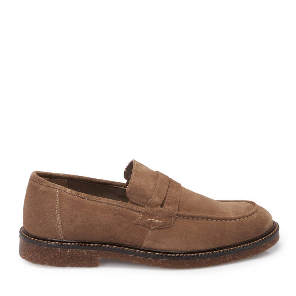 Bej Süet Deri Erkek Loafer - E25S1AY57435-U8Q - 3