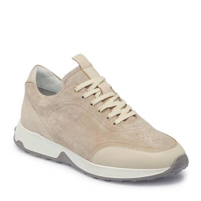 Bej Süet Deri Erkek Sneaker - E24I1AY56639-B79 - 1