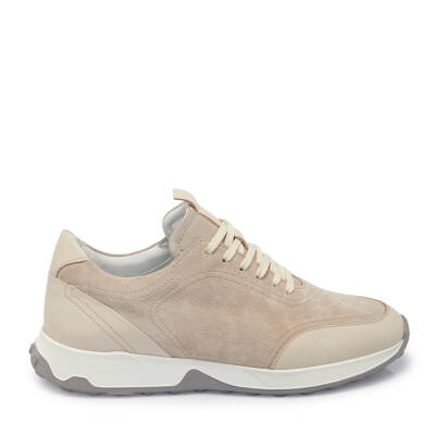 Bej Süet Deri Erkek Sneaker - E24I1AY56639-B79 - 3